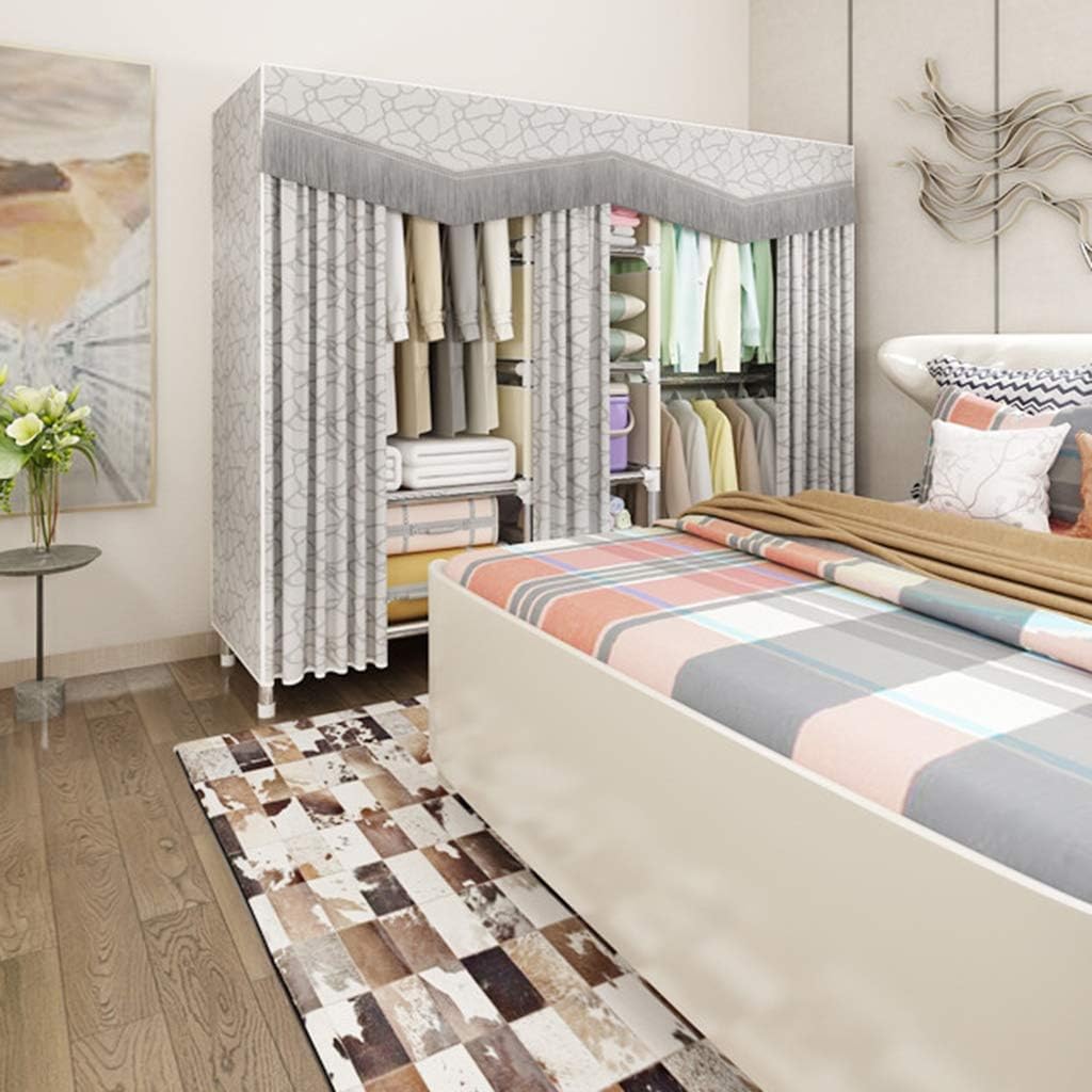 Foldable Closets Wardrobe/Cloth Wardrobe Cloakroom Cabinet Camping Closet Folding Cabinet Fabric Wardrobe with Clothes Rail DIY Interior 128cm45cm172cm (Multicolor) (Type D)