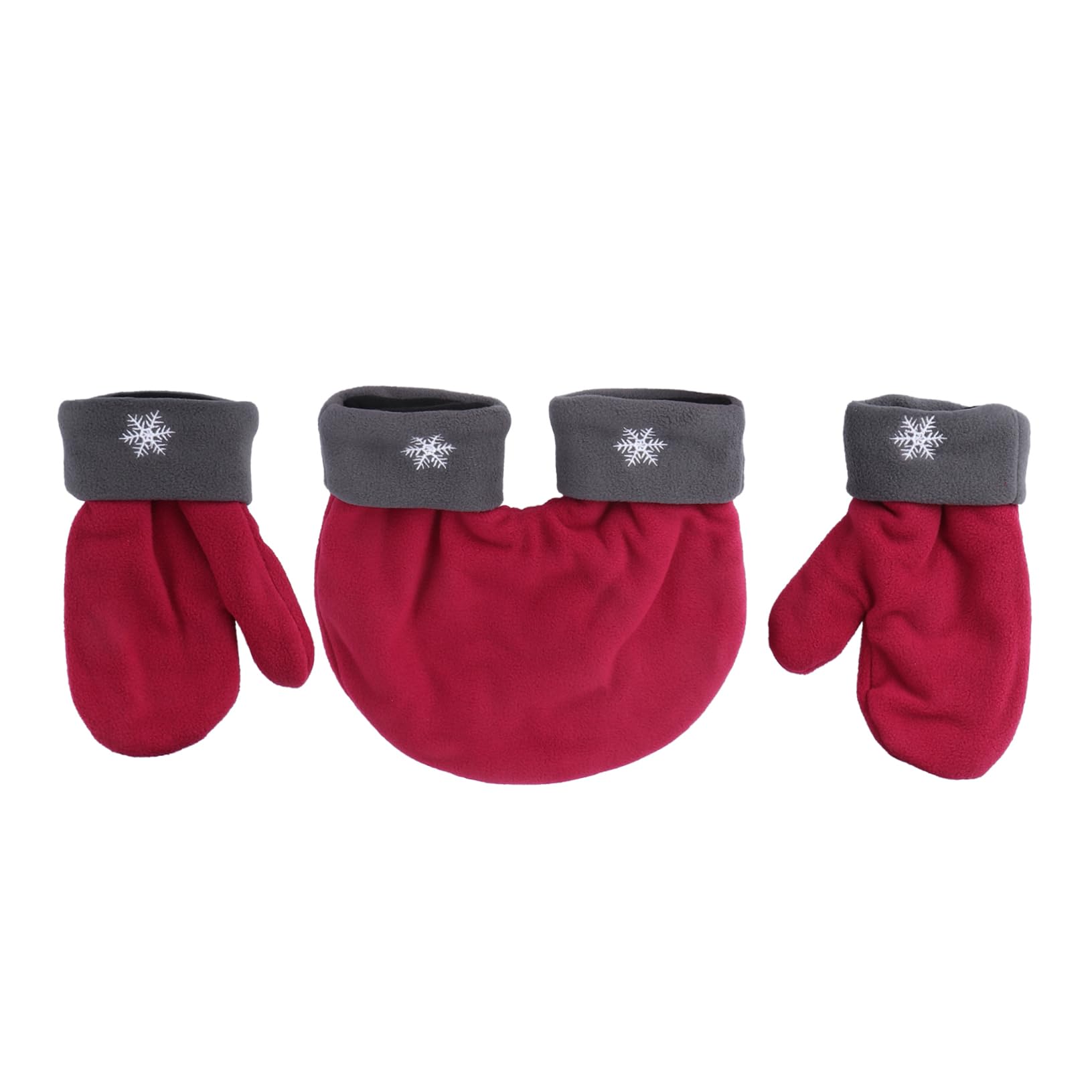 Healeved 3pcs Couples Mittens Red Thickened Polar Fleece Gloves for Lovers Warm Touch for Romantic Hand for Winter Outdoor Activities