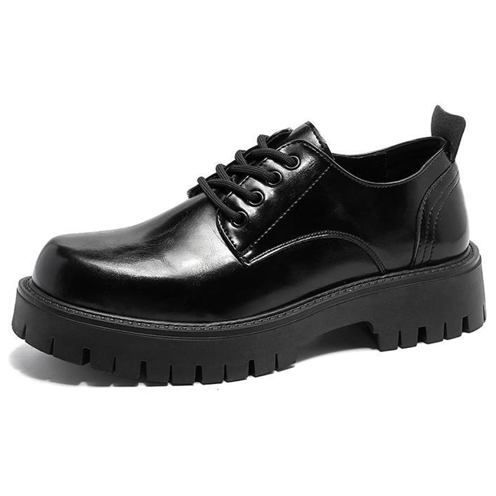Scarpe Oxford con Plateau da Uomo Punta Tonda Scarpe Eleganti