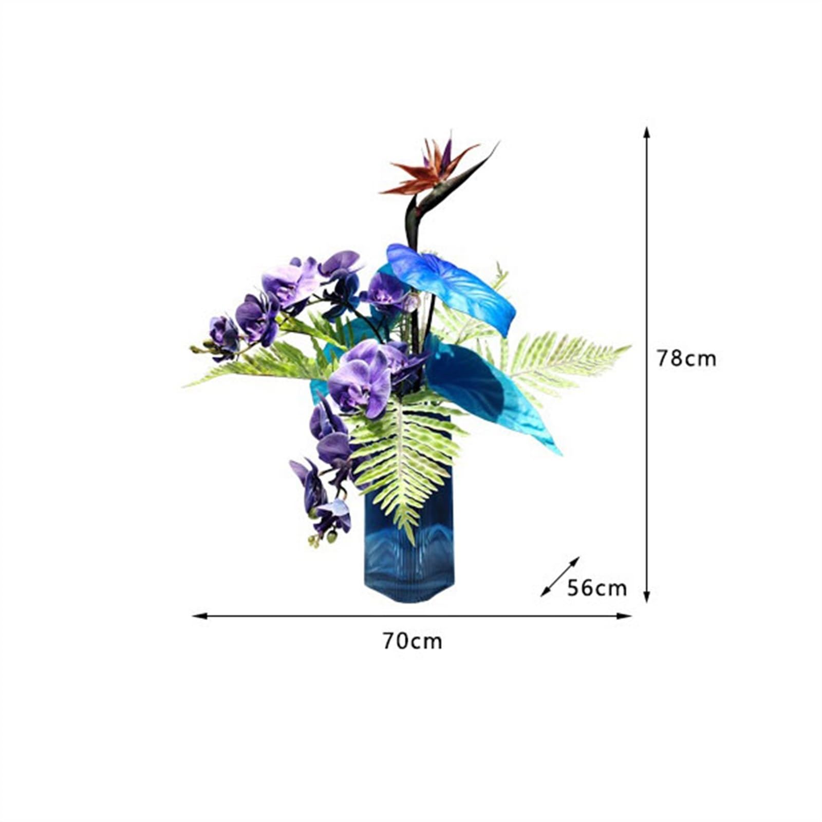Bouquet Artificiale Luce di lusso blu simulazione bouquet di fiori soggiorno composizione floreale tavolo da pranzo soggiorno centrotavola decorazione artigianale Bouquet Artificiel con vaso