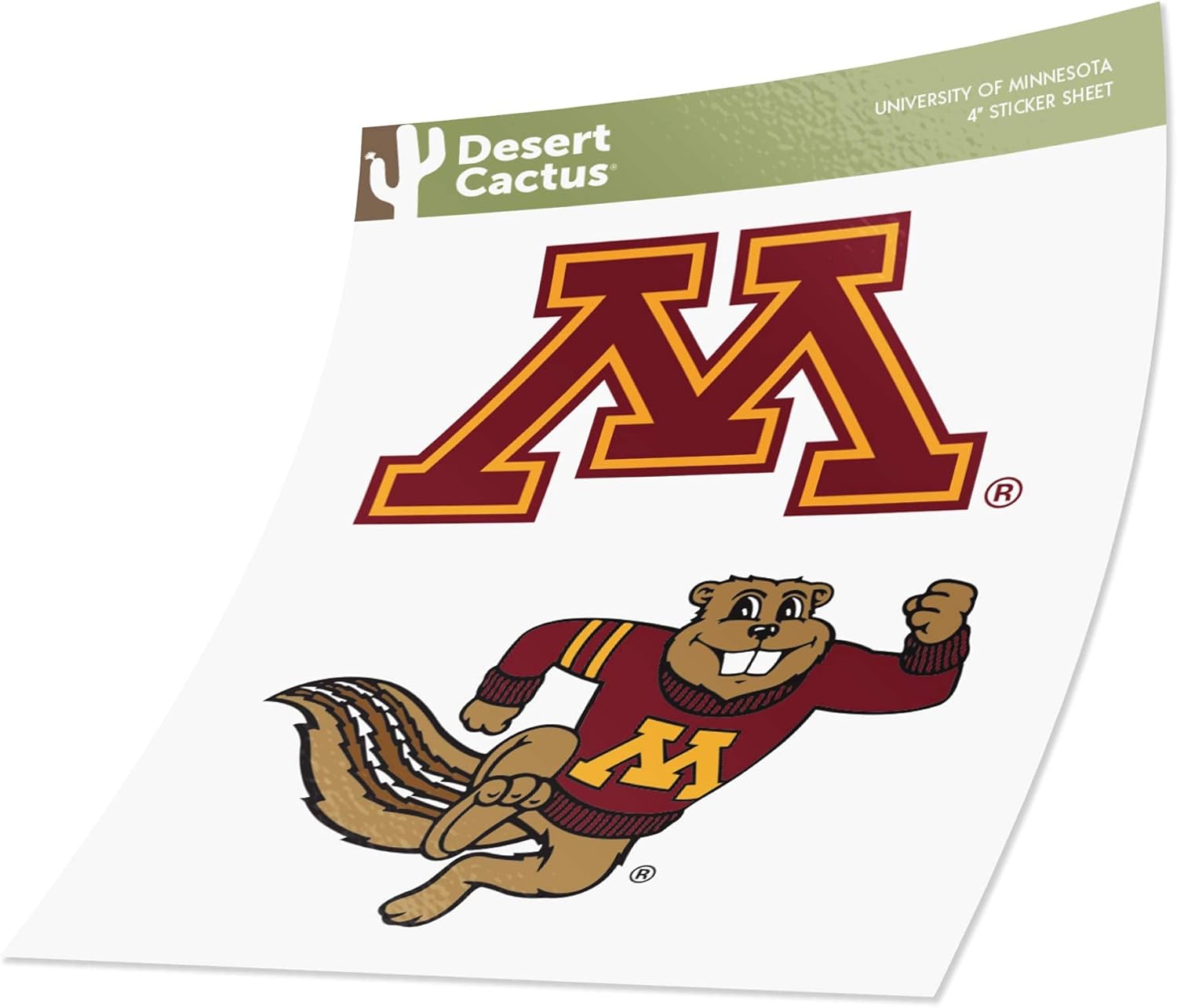 Desert Cactus University of Minnesota Golden Gophers Sticker Vinyl Decal Laptop Water Bottle Car Scrapbook (4 Inch Set V1) - Image 3