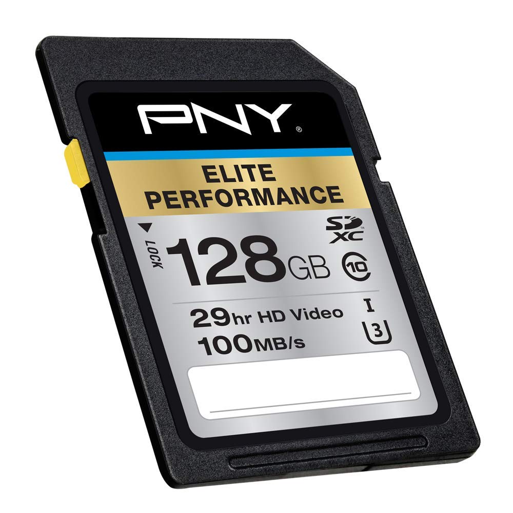 PNY 128GB Elite Performance SDXC 128GB SDXC UHS Clase 10 Memoria Flash - Tarjeta de Memoria (128 GB, SDXC, Clase 10, UHS, 95 MB/s) Negro