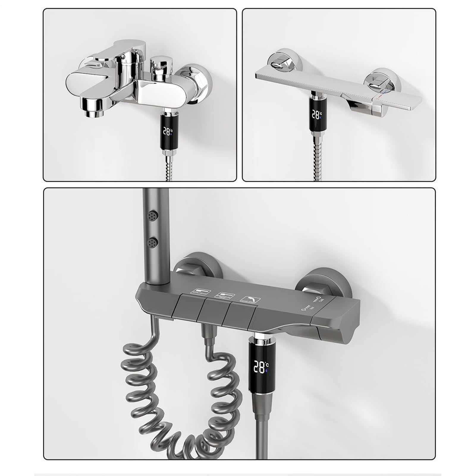 Affichage Numérique LED pour Bain de Bébé - Thermomètres Étanches pour Douche | Indicateur Précis Portable Design Étanche pour Salle de Bain Intérieure, Baignoire, Bébé, Extérieur, Maison