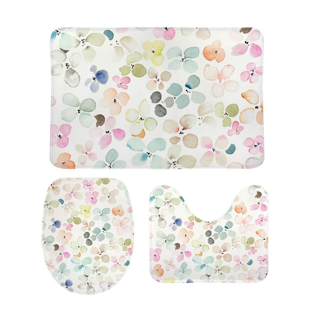 Tapis de bain extra doux aspect velours imprimé floral