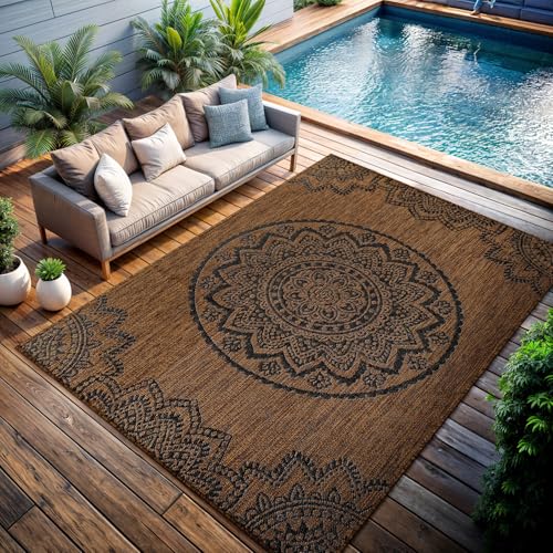 CAMILSON Tapete Exterior 5x7 Medallion Dorado y Negro miniatura 7