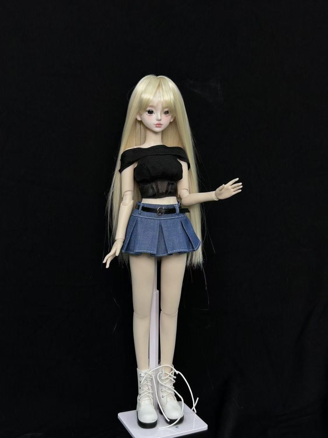 BJD Puppenkleidung Handgemachte Mode Kleidung für 1/3 1/4 1/6 SD BJD Ball Jointed Doll (Doll und Komplettes Outfit Set, 1/4)