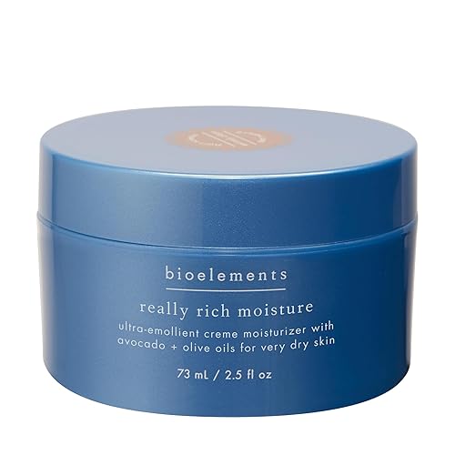 Bioelements Really Rich Moisture - 2.5 onzas líquidas - Crema hidratante facial ultra emoliente para piel muy seca, vegano, sin gluten, nunca