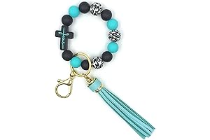 Beaded Keyring Wristlet Bracelet for Women and Girls