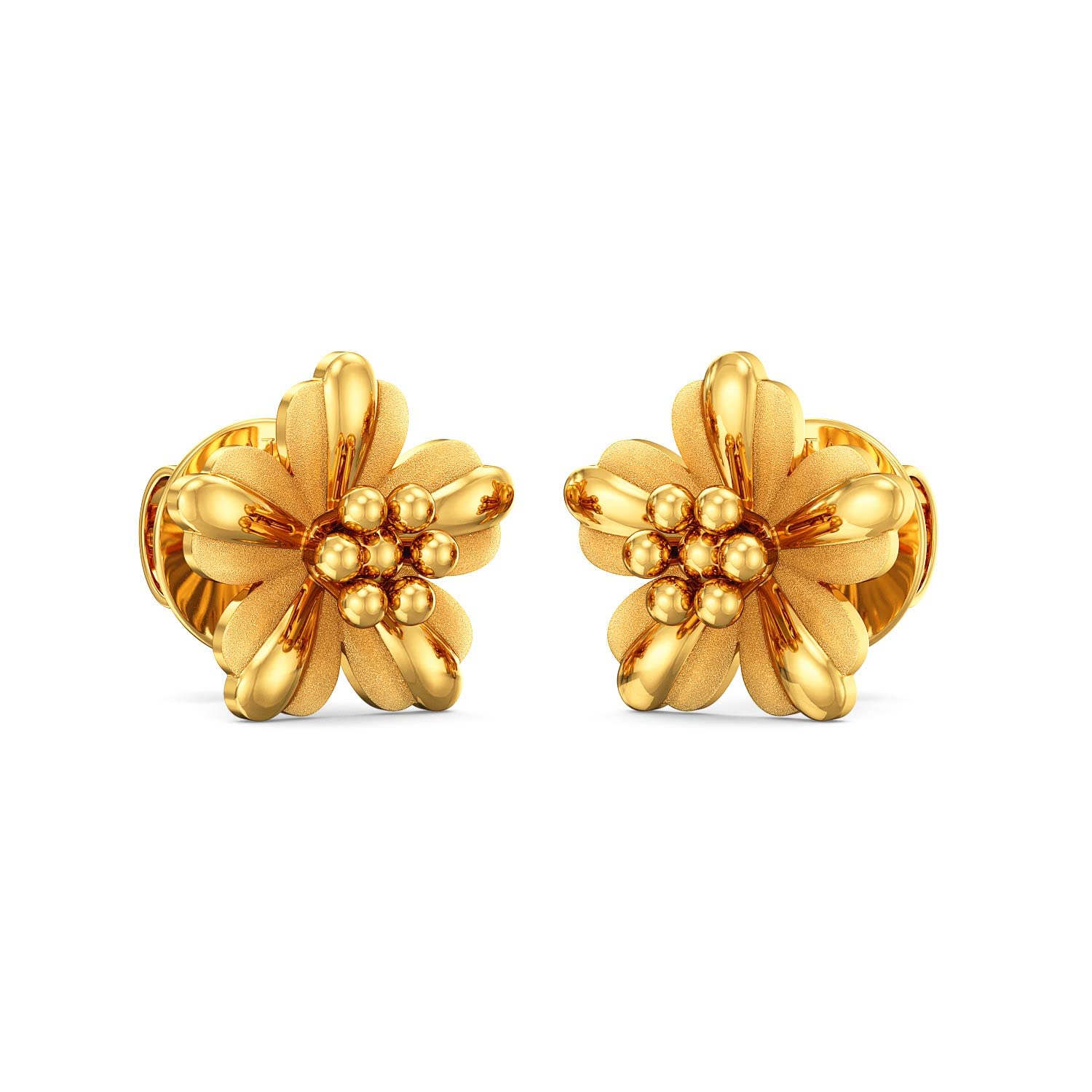 22Kt (916) Yellow Gold Stud Earrings For Women's (Bn11200663)