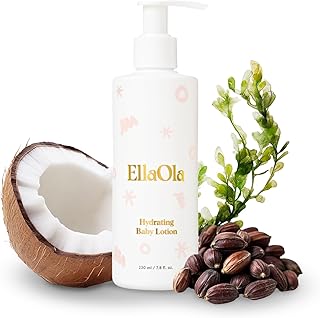 ELLAOLA Soothing Baby Lotion for Dry, Eczema Prone & Sensitive Skin with Jojoba Oil + Squalane - Moisturizing, Nourishing Lotion for Newborns, Babies & Kids, Fragrance Free