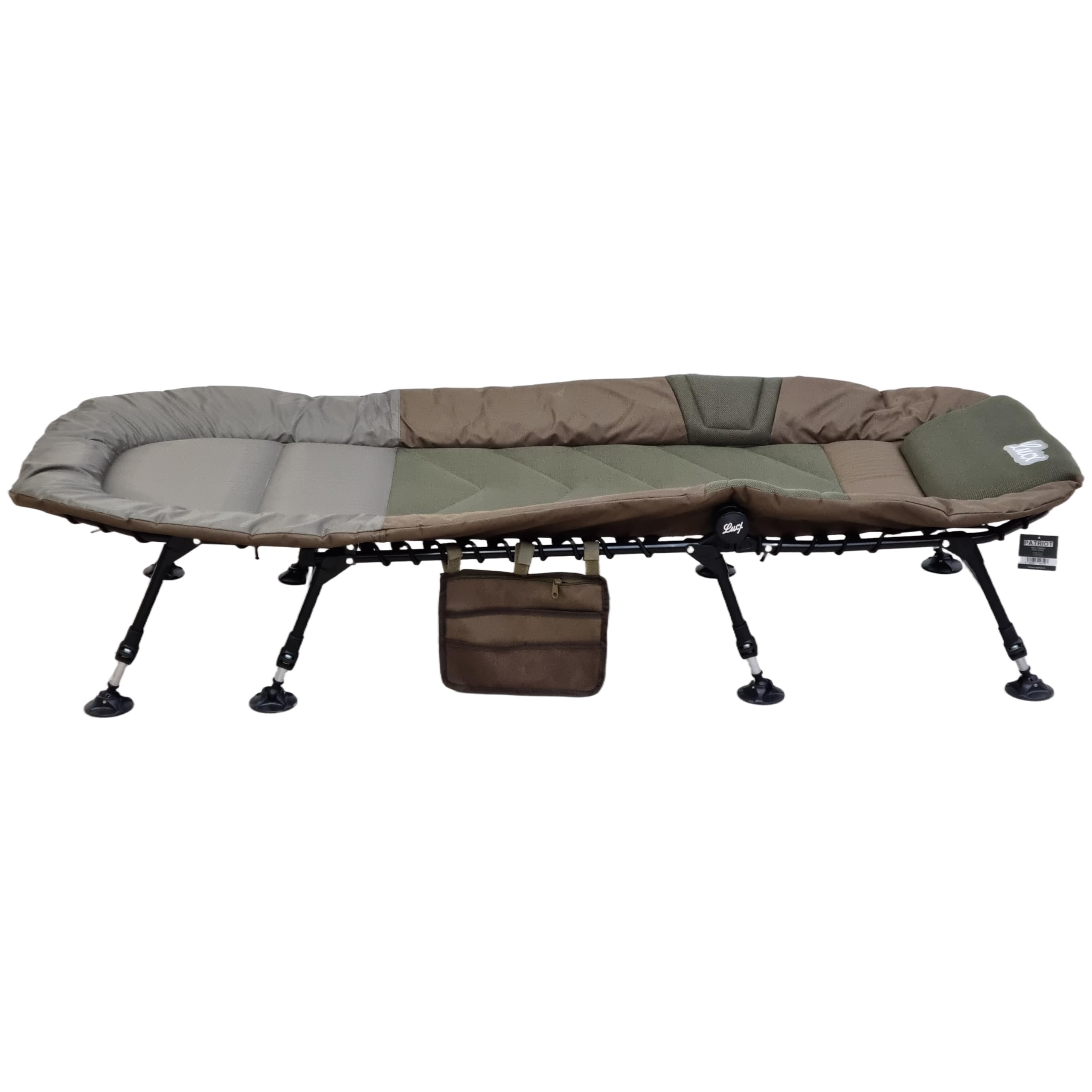 Lucx Patriot Komfort Bedchair Angelliege Karpfenliege 8 Beine Liege mit Matratze Gartenliege Maße (L/B/H): 195 x 80 x 40 cm