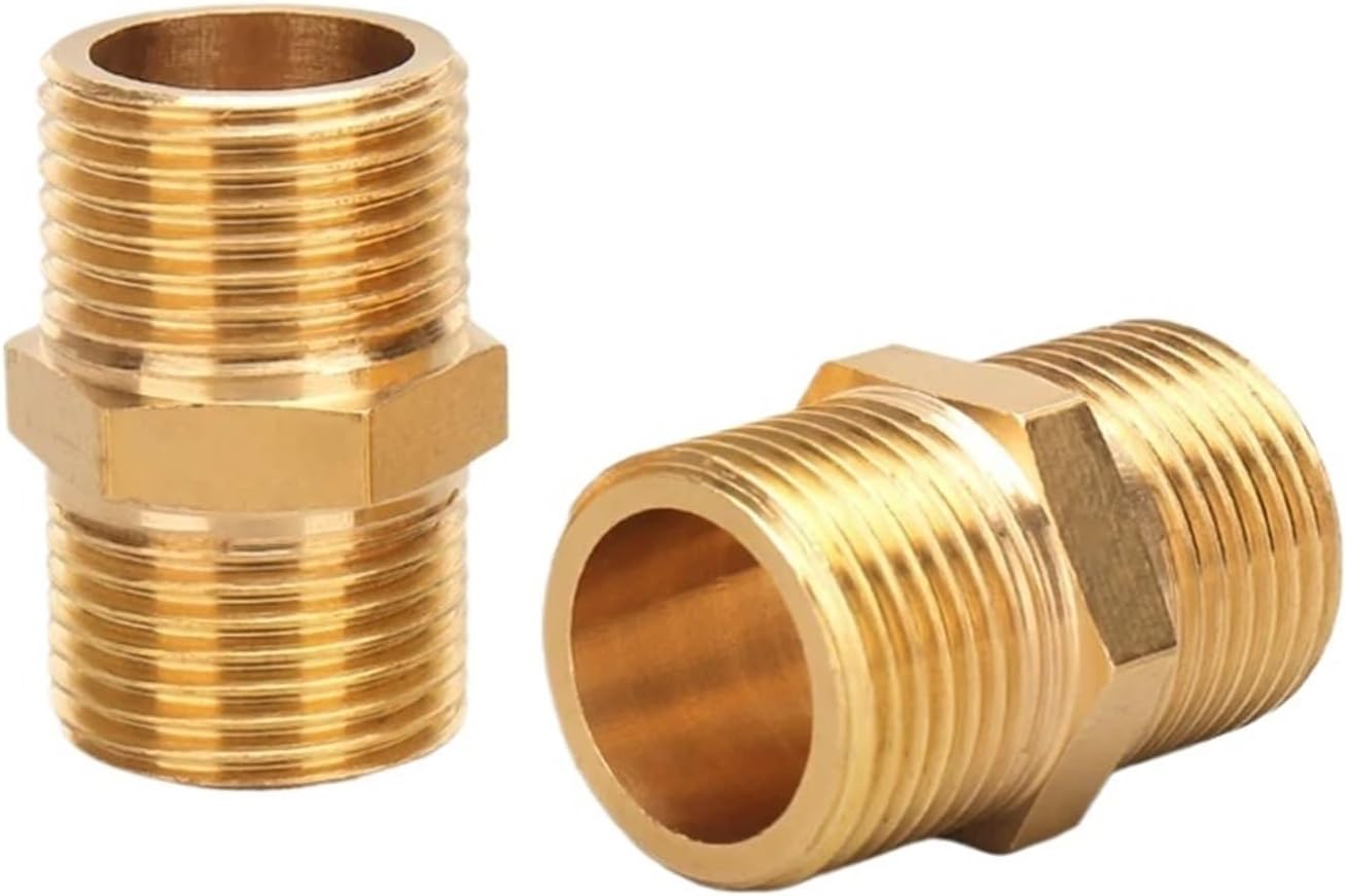 Brass tube hexagonal connector quick connector adapter 1/8 1/4 3/8 1/2 3/4 1 male to male thread water oil gas connector(2-3fen,1pcs)