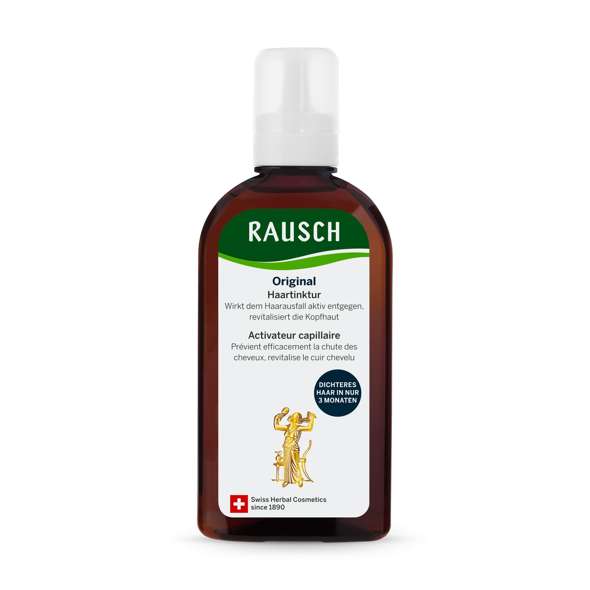 RAUSCH Original Haartinktur 200 ml – Tinktur bei Haarausfall – vegan & silikonfrei, hergestellt in der Schweiz mit Klettenwurzel-Extrakt & ätherischen Ölen