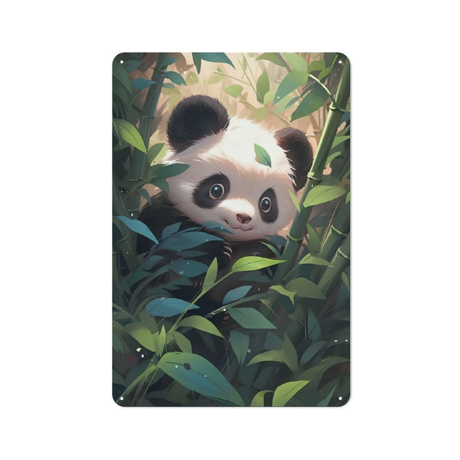 Junmoney Panda Bear Metal Sign 30X20cm With For Home Bar Wall, Vintage Decor, Wall Decoration For Home Bars And Entertaining Spaces