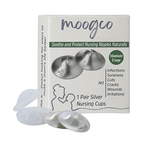 MOOGCO The Original Silver Nursing Cups  Copas de plata de 999 k  Protectores de pezones para lactancia materna recién nacido  Cubiertas protectoras