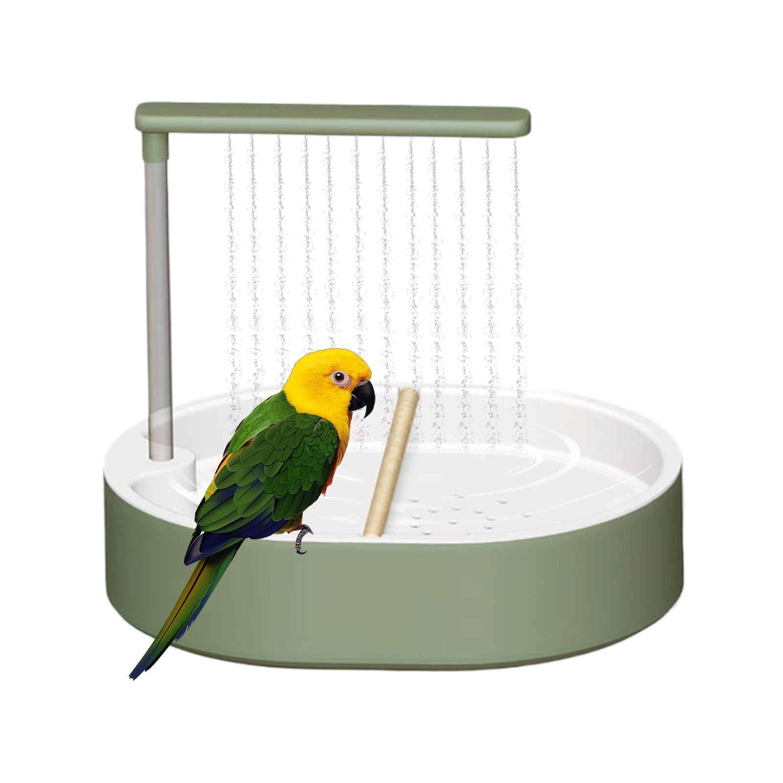 Parakeet Bath - 26-Hole Automatic Flowing Bathtub for Bird - USB Charging Parrotlet Shower - for Conure Parrot Parakeet Budgies Lovebird Macaw Parrotlet