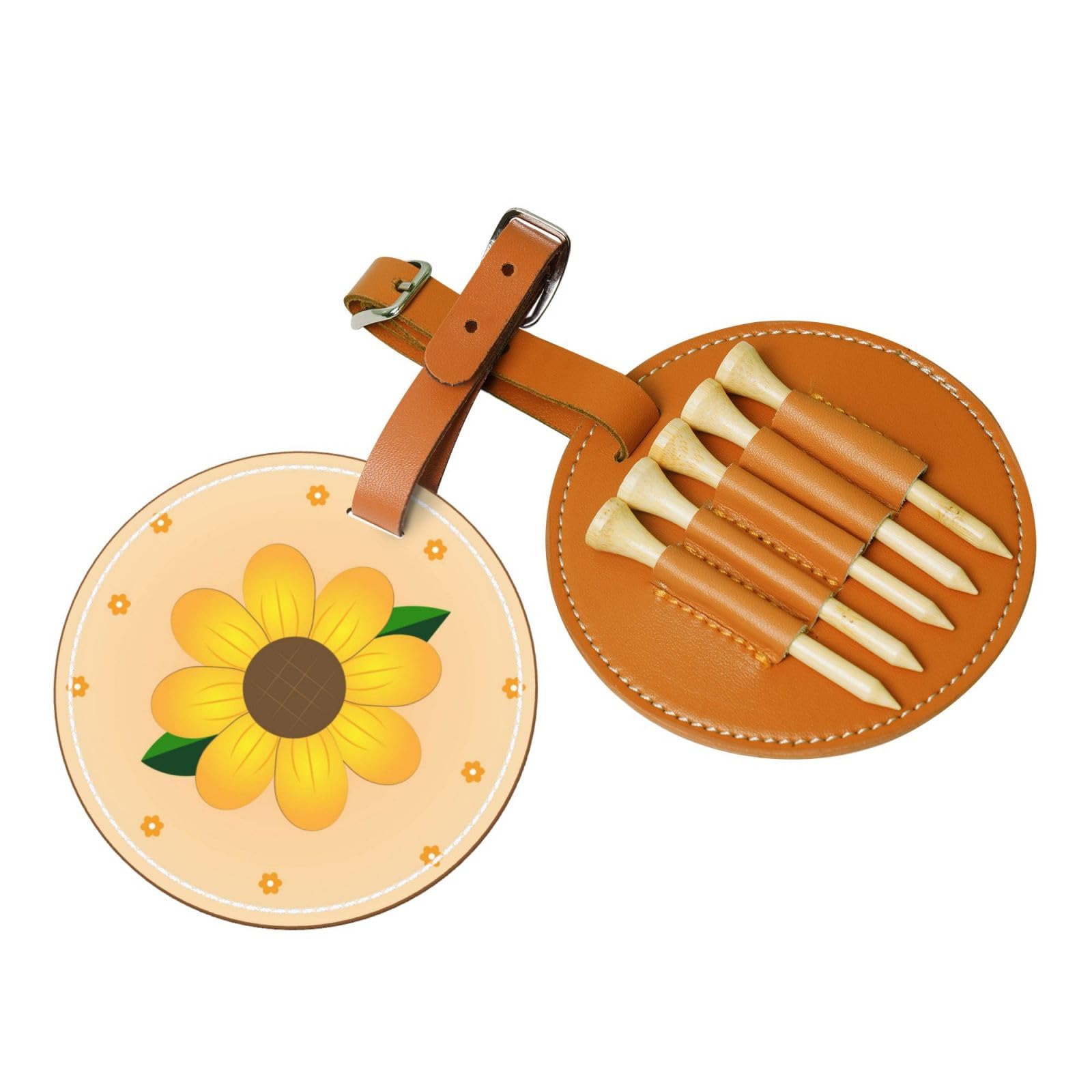 WXXWXD Golden Sunflower Printed Golf Tee Storage Bag - Portable Storage, Easily Organize Tees