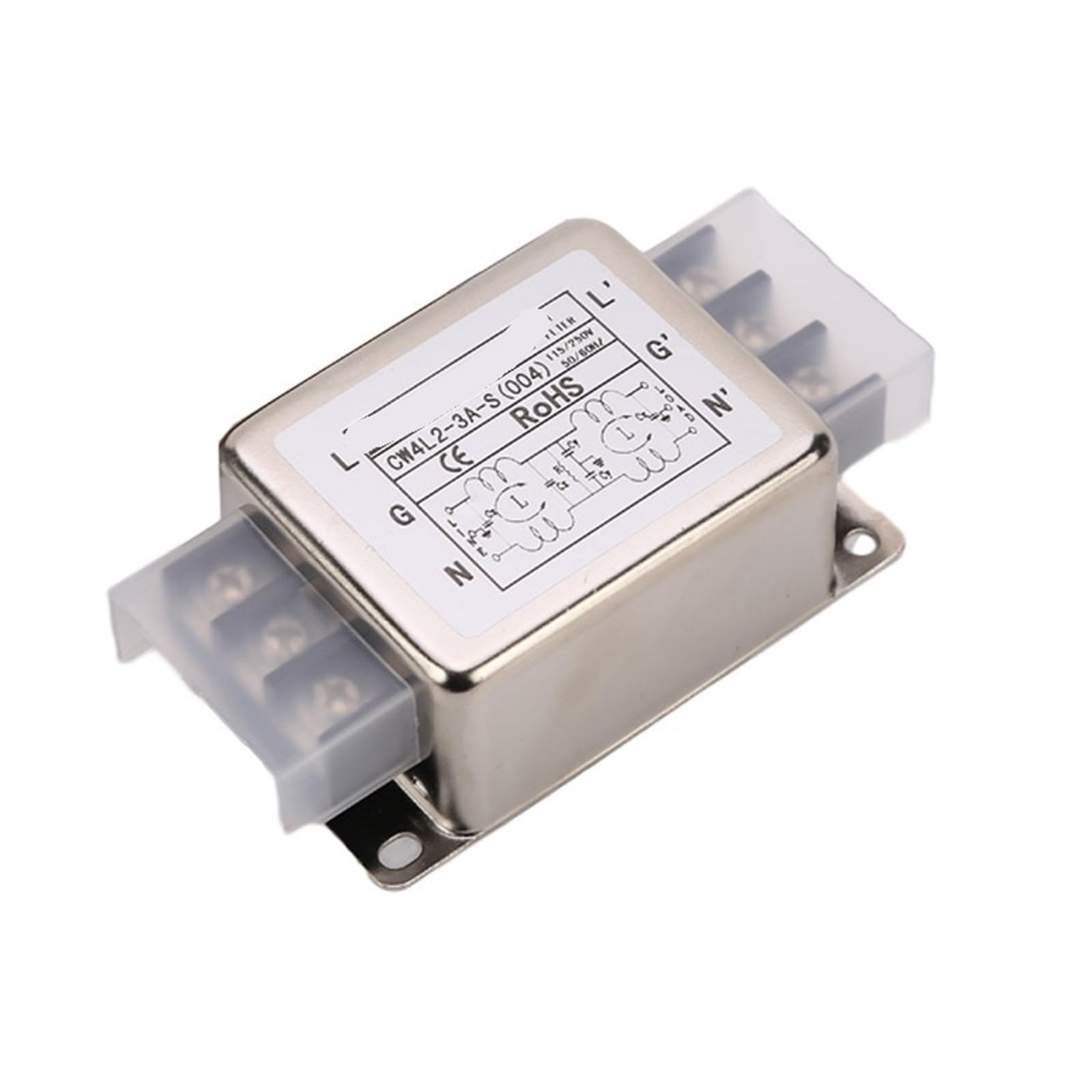JJHQOKYNA CW4L2-3A/6A/10A-S 004 Power Filter I Single-Phase AC 220V Anti-Interference Secondary CW4L2-20A/30A-S 005(CW4L2-3A-S 004)