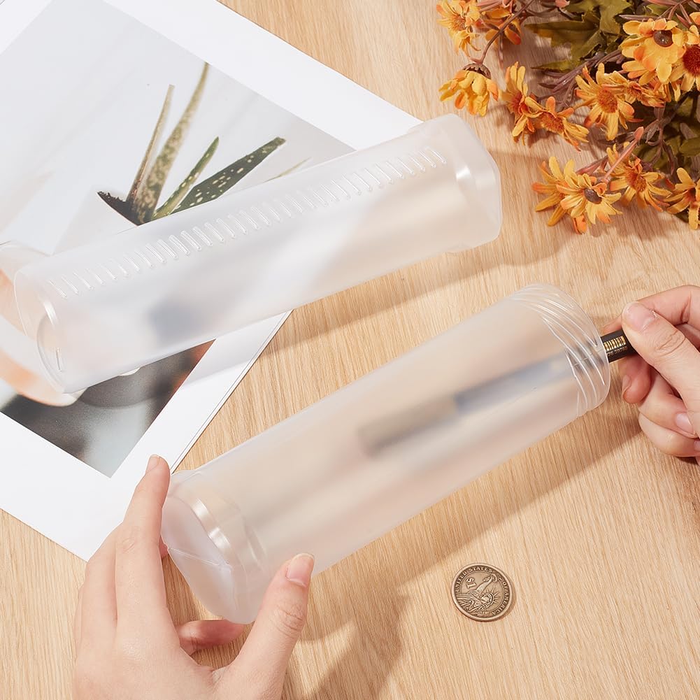 GORGECRAFT Retractable Pen Telescopic Holder Clear Pencil Case Metal Wire Pencil Cup Holders Vertical Stand Up Case Storage Tube Organizer Supplies for Artists Office Home Works image 3