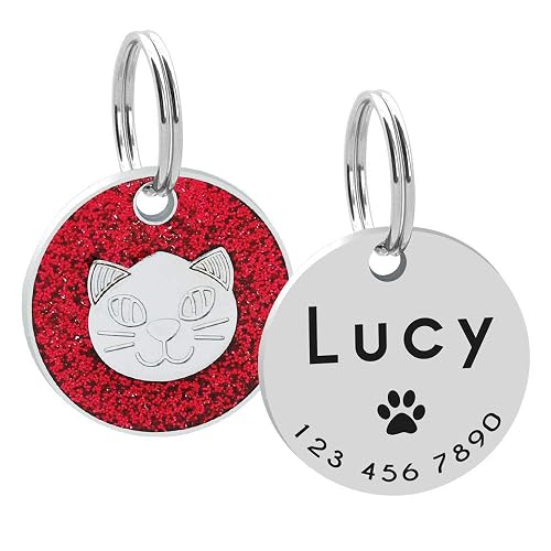 Collar con colgante de gato para gato etiqueta de identificación personalizada kitty nombre de gato…
