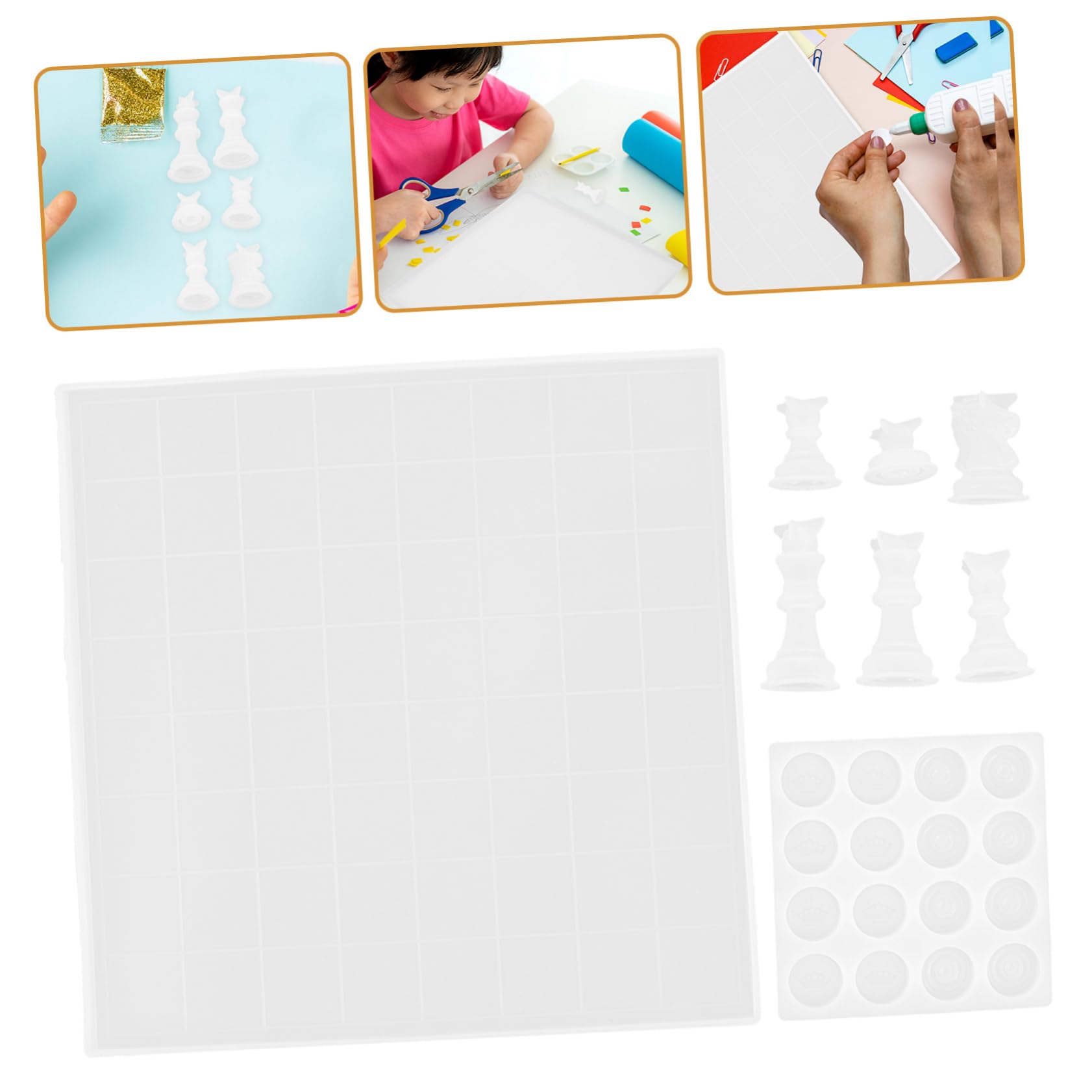 DOITOOL Stampo in Silicone Per Scacchi Stampi Fai Da Te Per Scacchi Stampi Per Flessibili e Riutilizzabili Per Artigianato Per Casa