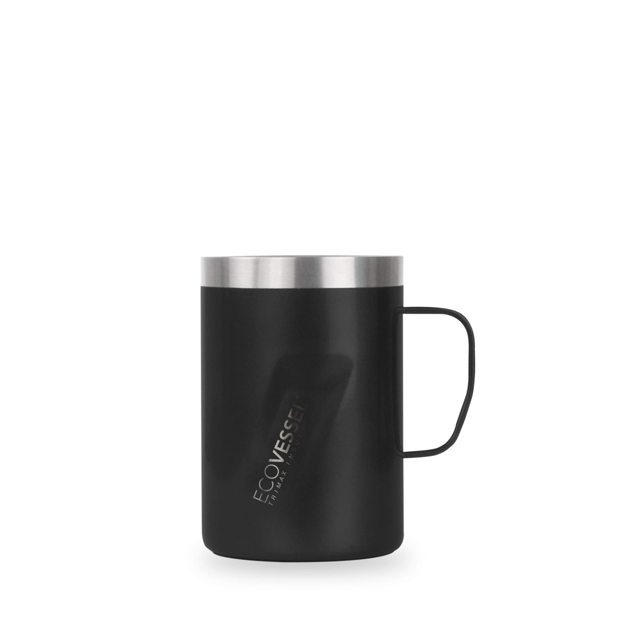 EcoVessel Transit-12oz/355ml Triple Insulated Stainless Steel Hot or Cold Drinking Bottle , Black Shadow, 12oz