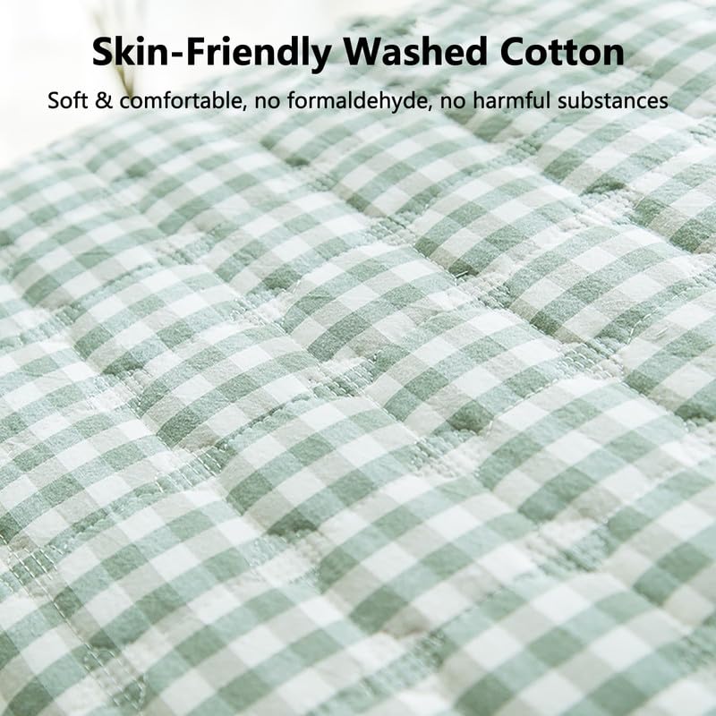 4 Pack Cojines De Silla para Sillas De Comedor, 16.9" x 15.7" Cojín De Silla De Cocina A Cuadros Antideslizante con Lazos, Cojín De Asiento De Esponja En Forma De U para Sillas, Verde
