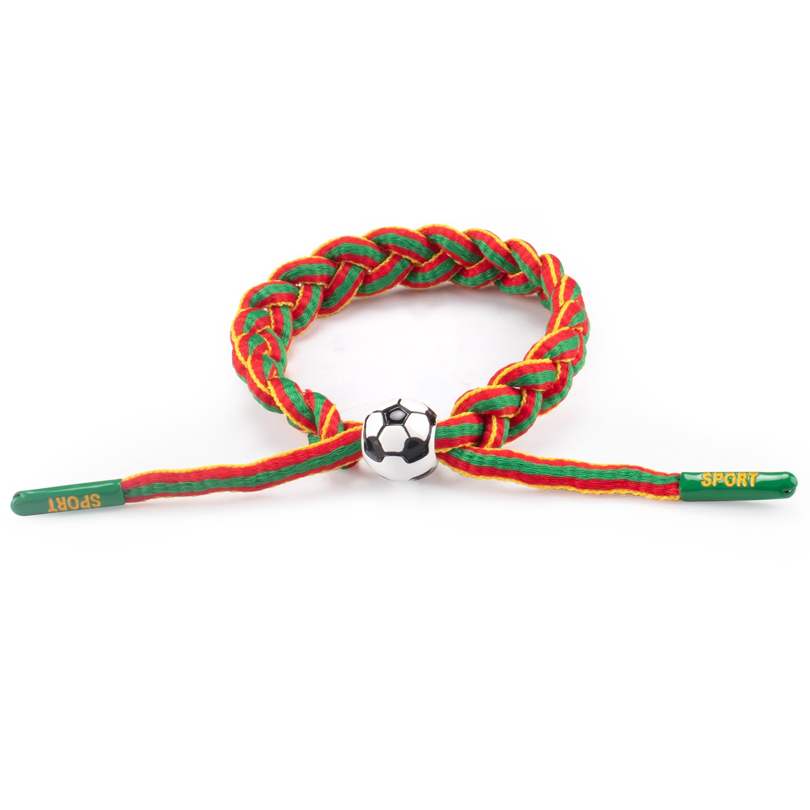 Soccer Braided Bracelet for Fans, Portugal National Team Colors Sports Braideds, Adjustable Handmade Friendship Bracelet for Men Women, Game Day Accessory, Athletic Fan Gear, Soccer Lovers Gift