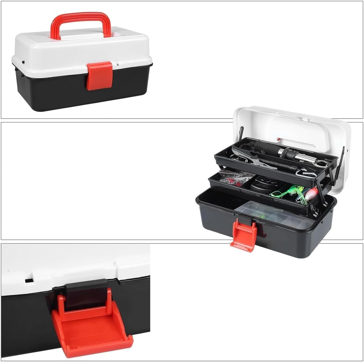 3 Layers Fishing Tackle Box With Lures Kit 213Pcs Accessories Set Baits Hook Jig Gear Tool