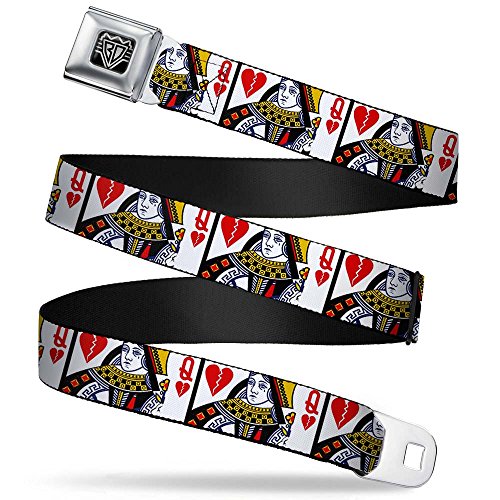 Cinturón de seguridad ajustable de 1.5 pulgadas reina de corazones rotos para pantalones XL