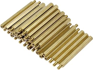 Augiimor 30PCS Male Female Hex Brass Spacer Standoff Screw Nut M4 x 60mm + 6mm PCB Motherboard Brass Standoff Hexagonal Spacer