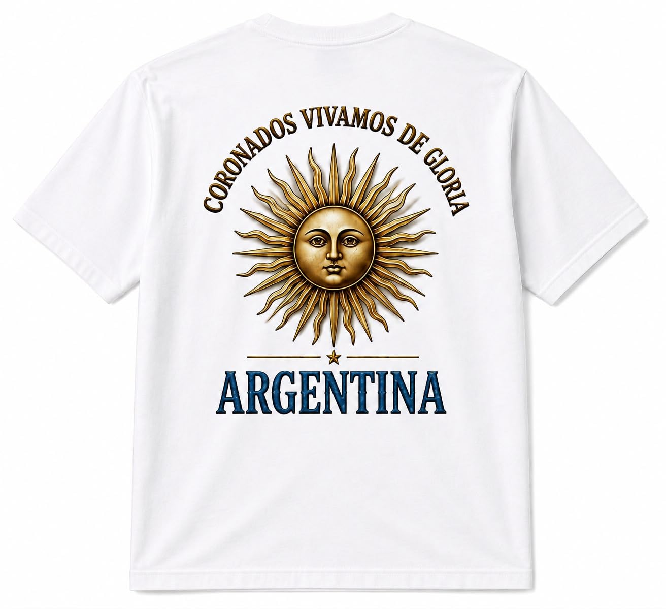 Tshirt 3 Stars Argentina (US, Alpha, Medium, Regular, Regular, White)