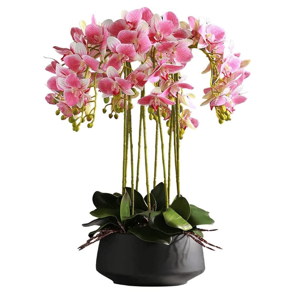 XDLEDMKIZ Orchid Artificial Flowers 10 flowers Artificial Phalaenopsis Flowers Potted Plant Flower Arrangement Faux Orchids Creative Artificial Flowers natural look