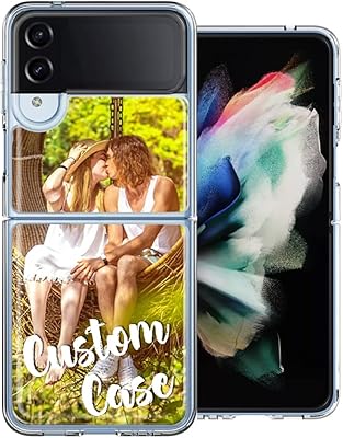 MUNDAZE Personalized Custom Phone Case for Samsung Galaxy Z Flip 4 ONLY - Design Your Own Perfect Custom Picture Photo Case Clear