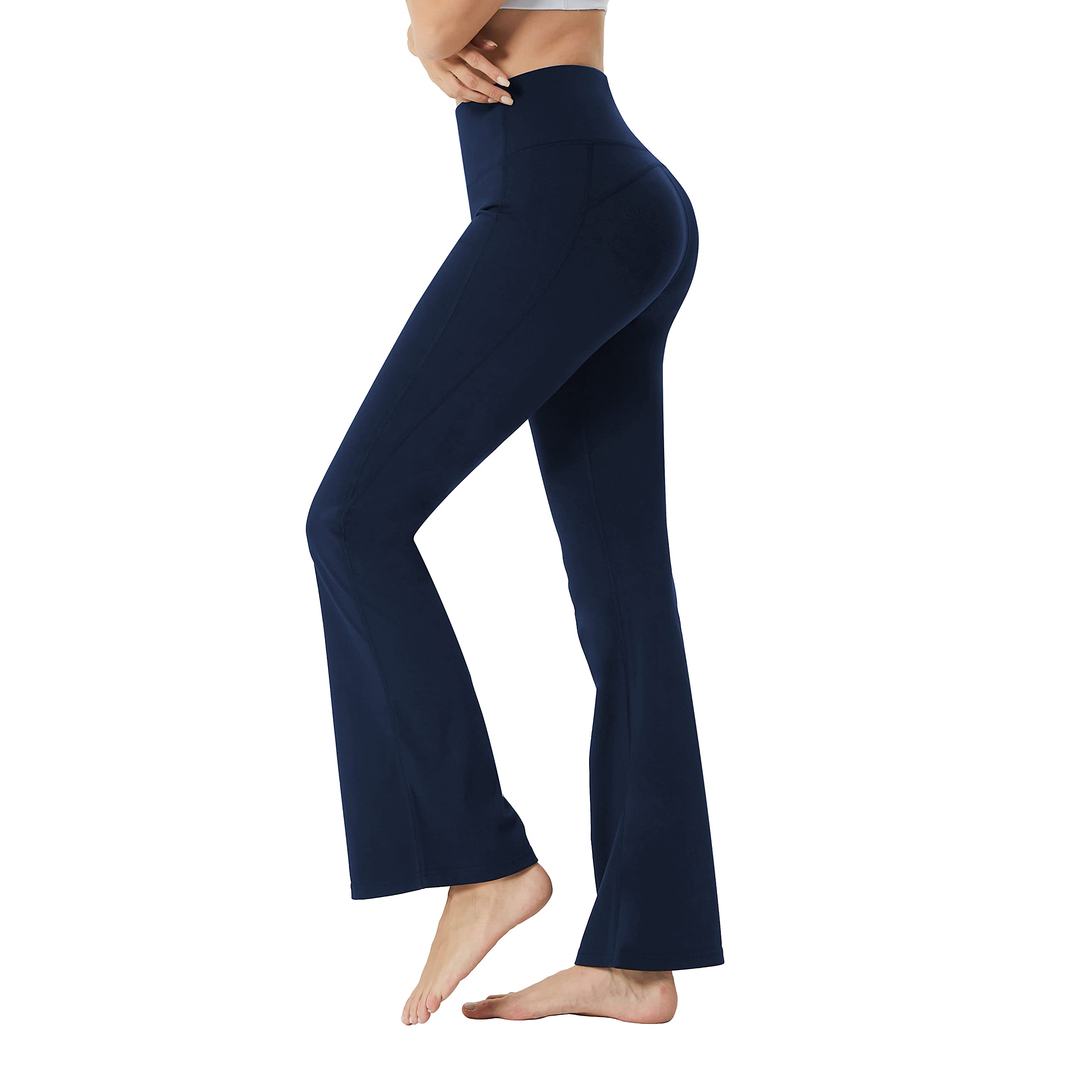 YUSHOWWomen Black Flare Leggings High Waisted Bootcut Yoga Pants for Women Tummy Control Work Pants