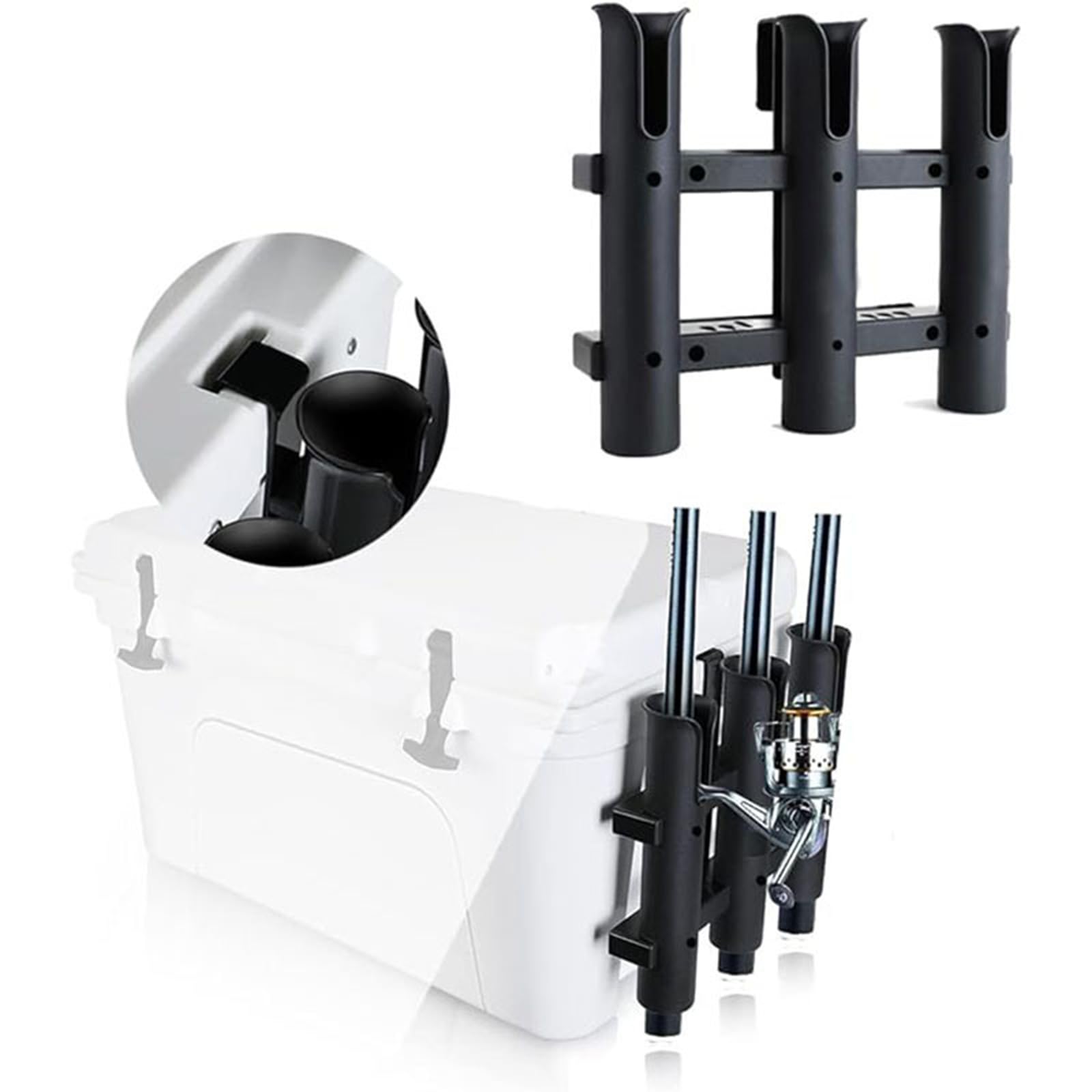 Soportes para cañas de Pescar, Soporte para caña de Pescar de 3 Tubos, Soportes para cañas de Pescar montados en la Pared, Soportes portátiles para caña de Pescar para Barcos, Garaje, Enfriador