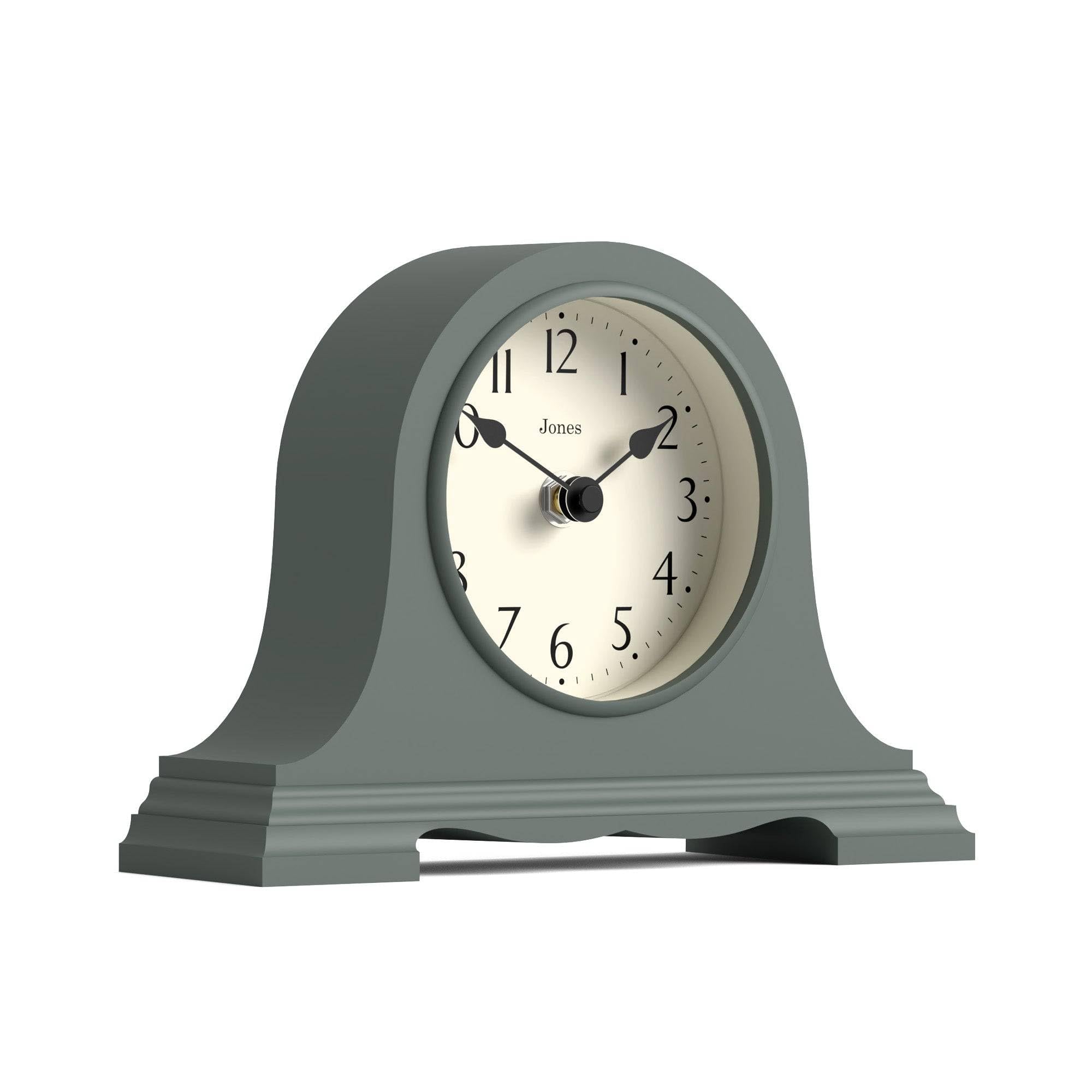 JONES CLOCKS® Speakeasy Mantel Clock | Classic Napoleon’s hat Design | Green | Contemporary Classic Style for Desk, Table, Shelf or Bedside