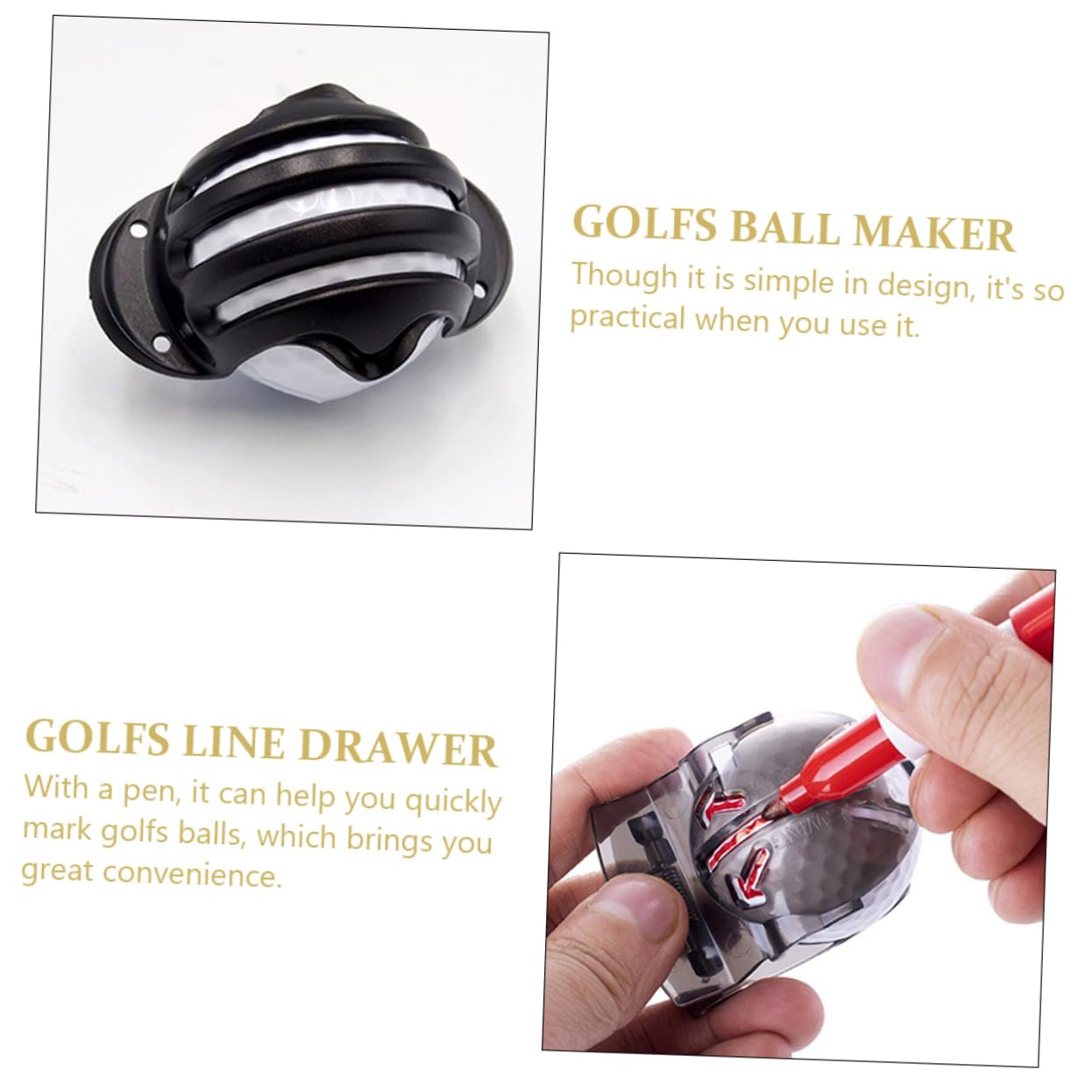 Toyvian Zeilenzeichnung Set Strichzeichnungsmarker Markierungsgolf Golfmarker Linienmarkierung Werkzeug Golfausrüstung Golf-Tool Golf-Stifte Golfzubehör Stift malen Zufällige Farbe