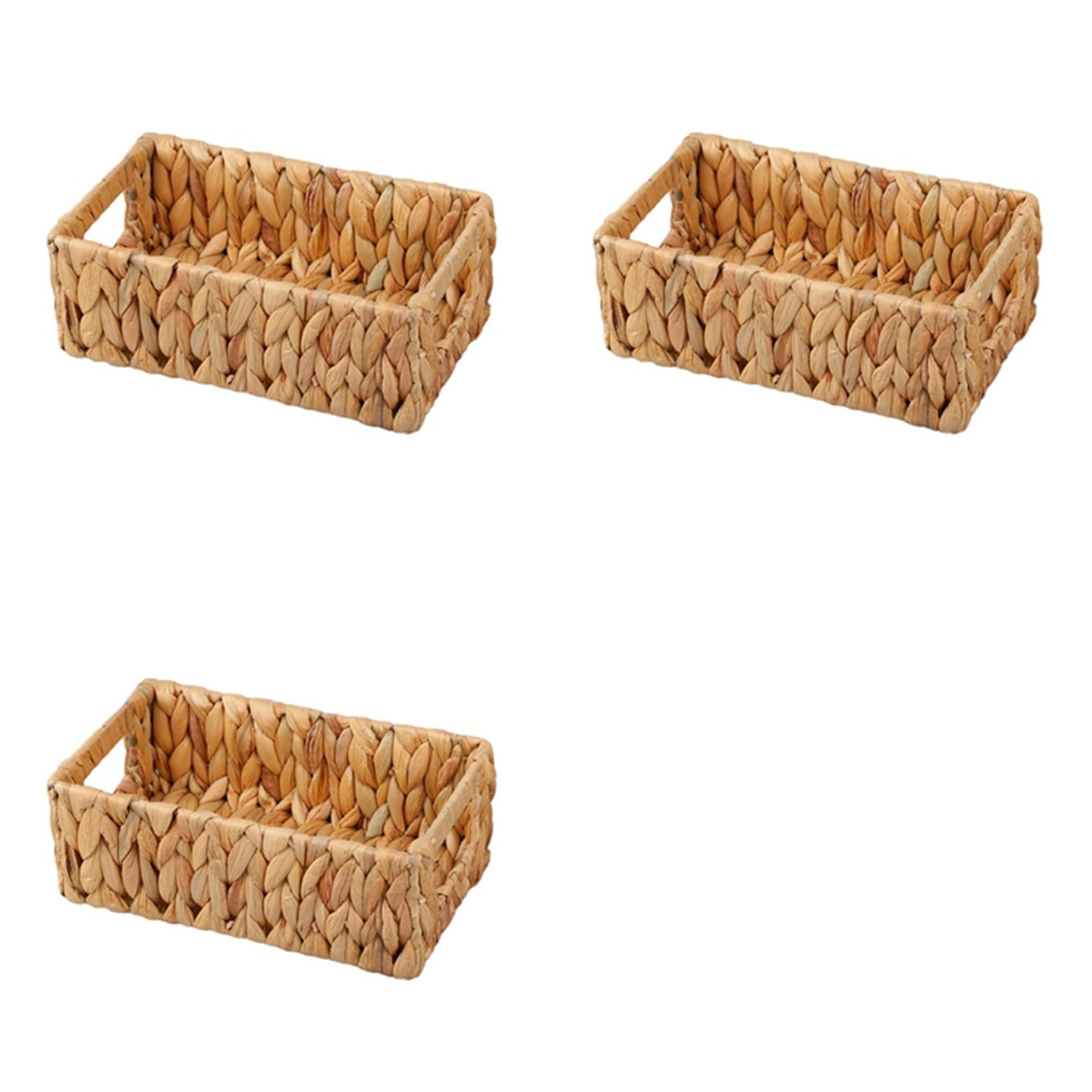 Hndhbfgrt 3X Wicker Storage Basket Water Hyacinth Basket Toilet Baskets,Farmhouse Kitchen Utensil Holder, Basket