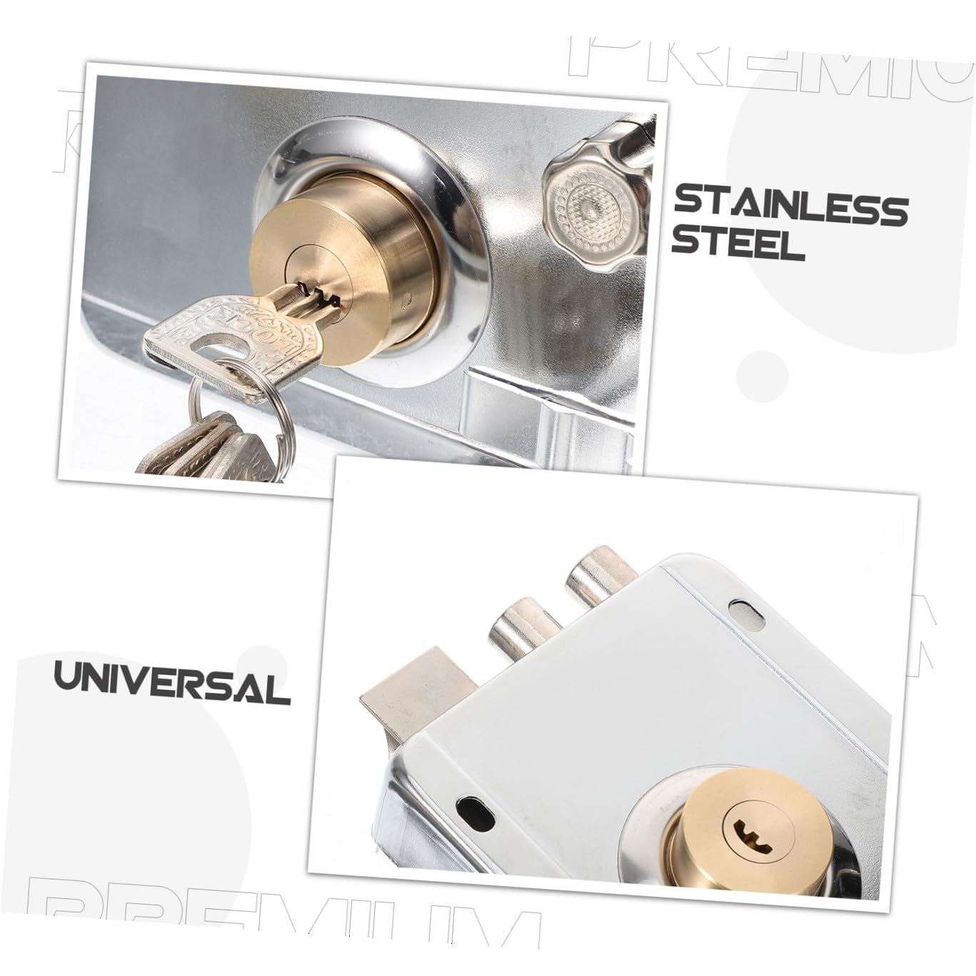 Uonlytech 3sets Serrature Per Porte Con Chiavistello e Chiusura Lucchetto Inossidabile Per Porte Esterni e Interni Sicurezza Avanzata Per Camere Da Letto e Ambienti Domestici