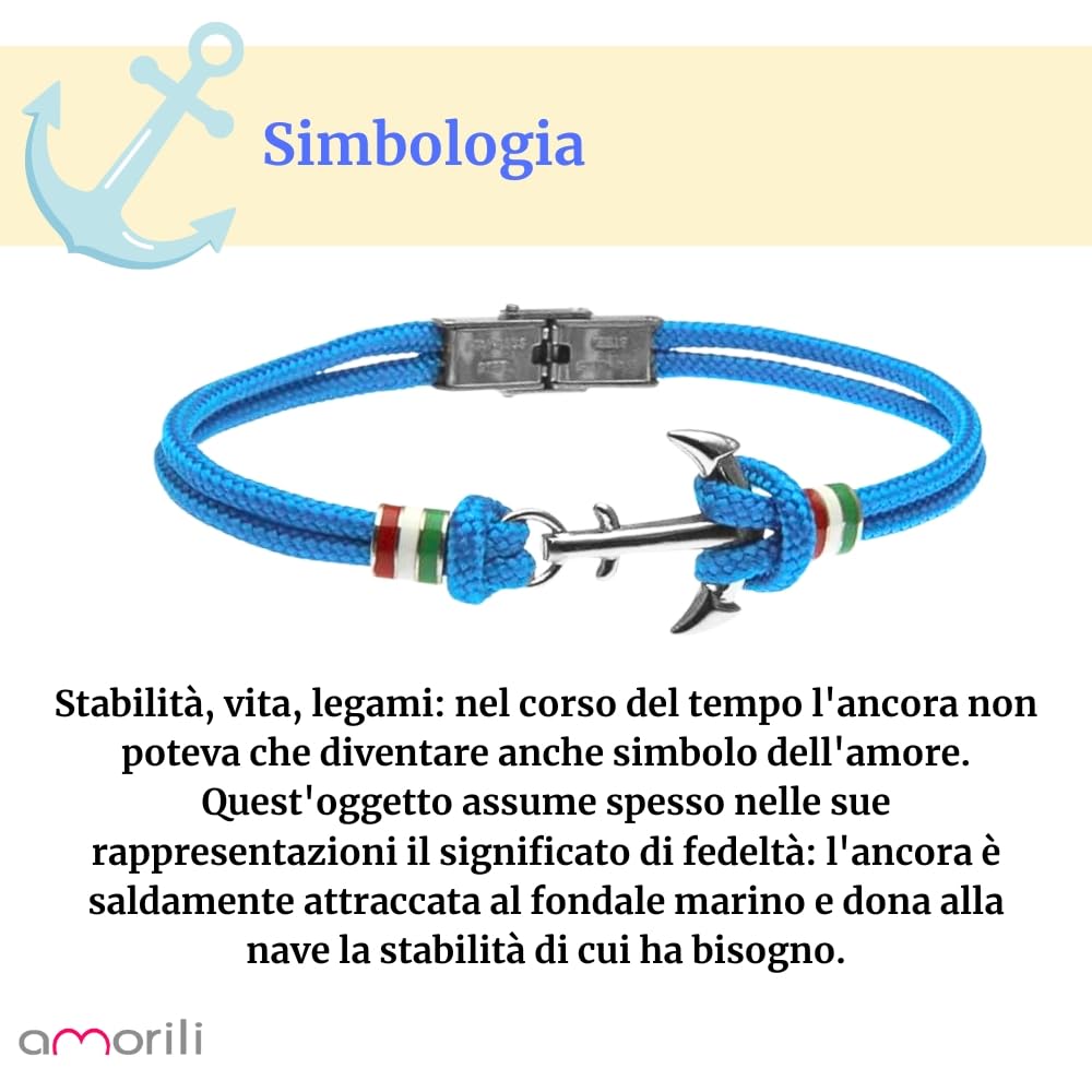Bracciale Uomo Ancora in Acciaio Inox e Corda | Braccialetto Nautico Marinaro Regolabile | Gioiello Maschile Elegante e Resistente | Idea Regalo Uomo Amante del Mare bcc1138