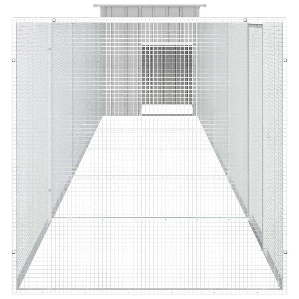 Klatka dla kurcząt z ocynkowanej stali, 600 x 91 x 100 cm, z 4 klatkami rozszerzającymi, bezpieczna wylewka i kurnik dla kur, kaczek, królików, świnek morskich, idealna do ogrodu, na taras