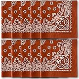 The Peacock Crew Colorful Bandanas Pack – Premium Soft Cotton Designer Bandanas for Men and Women, Pack of 10 Terracotta, 10 Pack