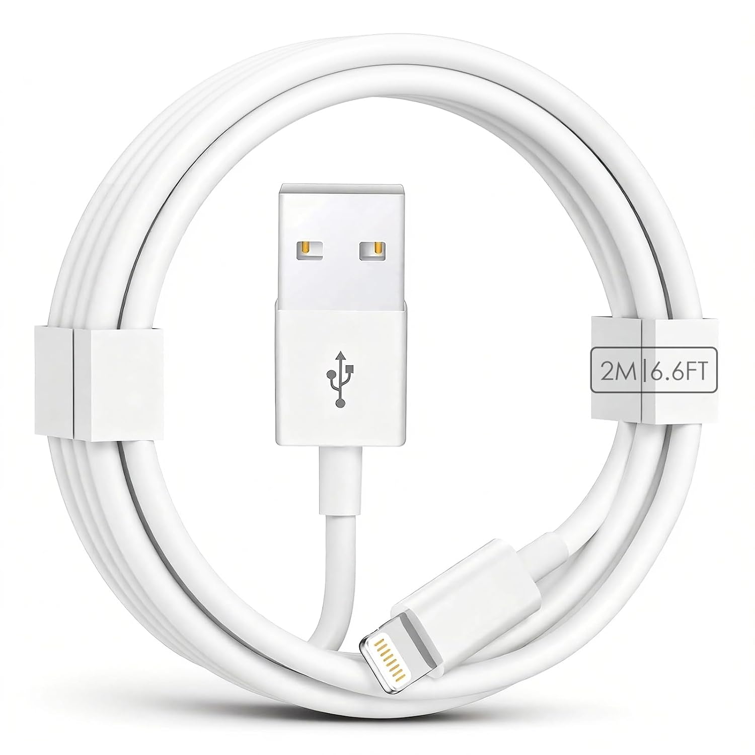 Original Cable [Apple MFi Certified] Lightning to USB Cable Compatible iPhone 13/12/11 Pro Max/XS MAX/XR/XS/X/8/7/Plus/6S iPad AirPods,iPod Touch (2M/6.6FT) Original Certified - White