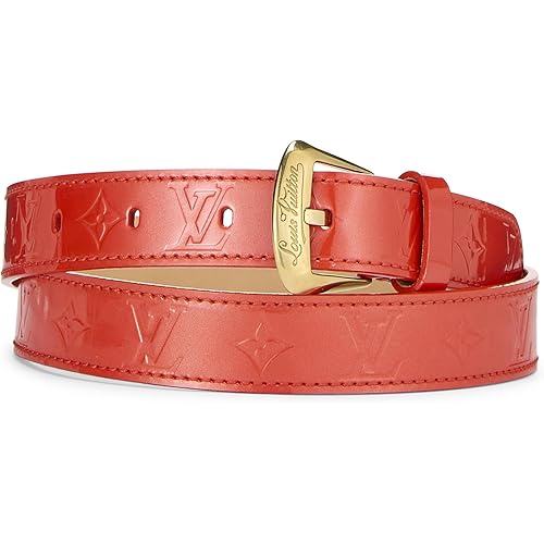 Louis Vuitton, Pre-Loved Orange Vernis Phoenix Belt 80, Orange