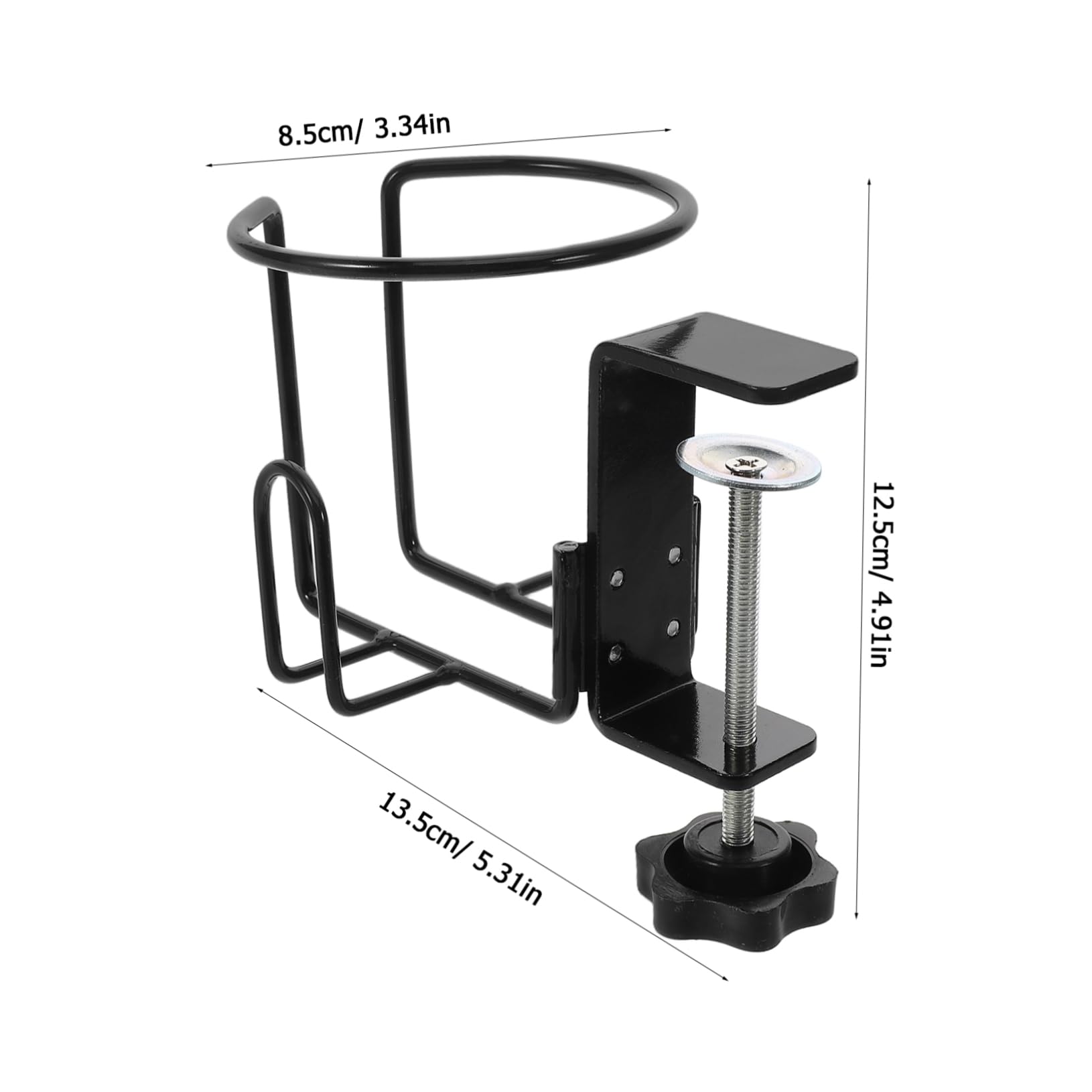 Garneck Efficient Desk Organizer Metal Clamp Desk Cup Holder for Coffee Tea Beverage Fits Chair Stroller Table