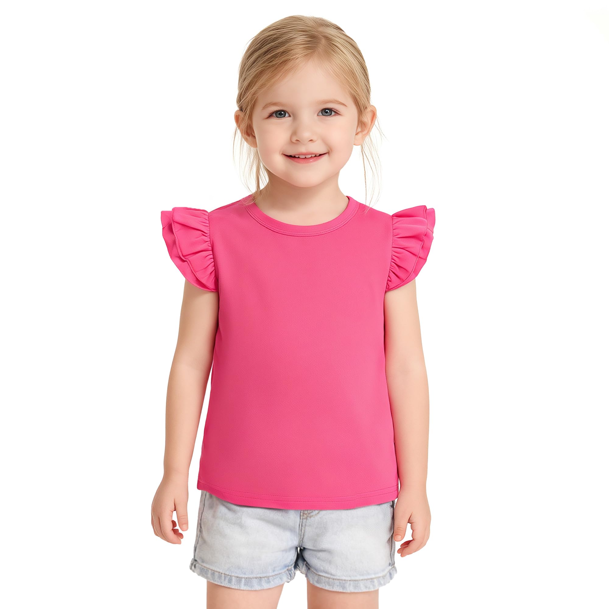 Toddler Baby Girls Solid Color Ruffle T Shirt