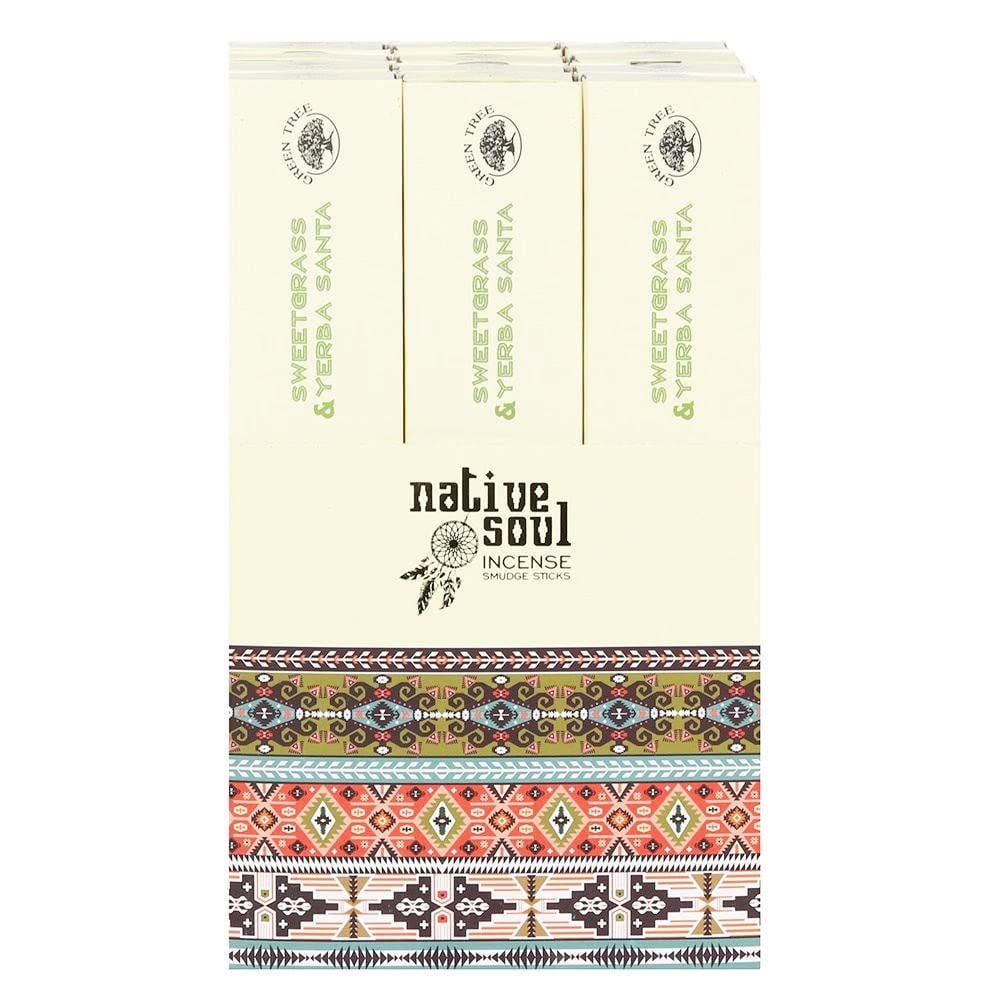 Native Soul Sweet Grass & Yerba Santa Incense Joss Sticks 23cm - 15g