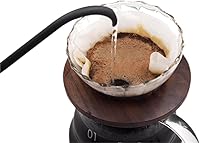 Vista 4 de Gotero de café de vidrio con soporte de madera y bolsa de almacenamiento, cafetera portátil de viaje, filtro de café reutilizable para acampar