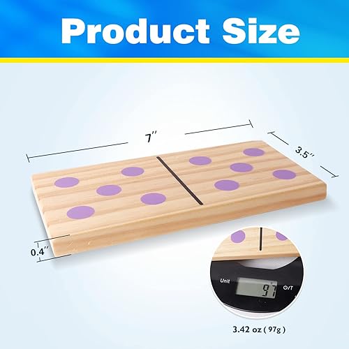 Miniatura 6 de GSE Games & Sports Expert Dominó grande de madera con puntos multicolores, juego de dominó de 28 piezas de 7 x 3.5 pulgadas con bolsa de